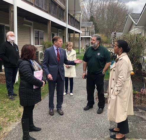 Senator Blumenthal visits Butter Brook Hill Apartments in New Milford to announce $1.7 million in federal funding to upgrade the affordable senior housing complex and improve accessibility and mobility for residents
